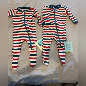 NWT 2 Striped Kids One Piece Pajamas